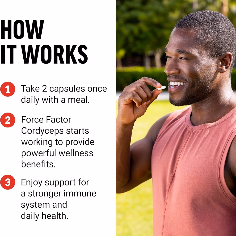 Force Factor Cordyceps 1000mg 60 Capsules  3