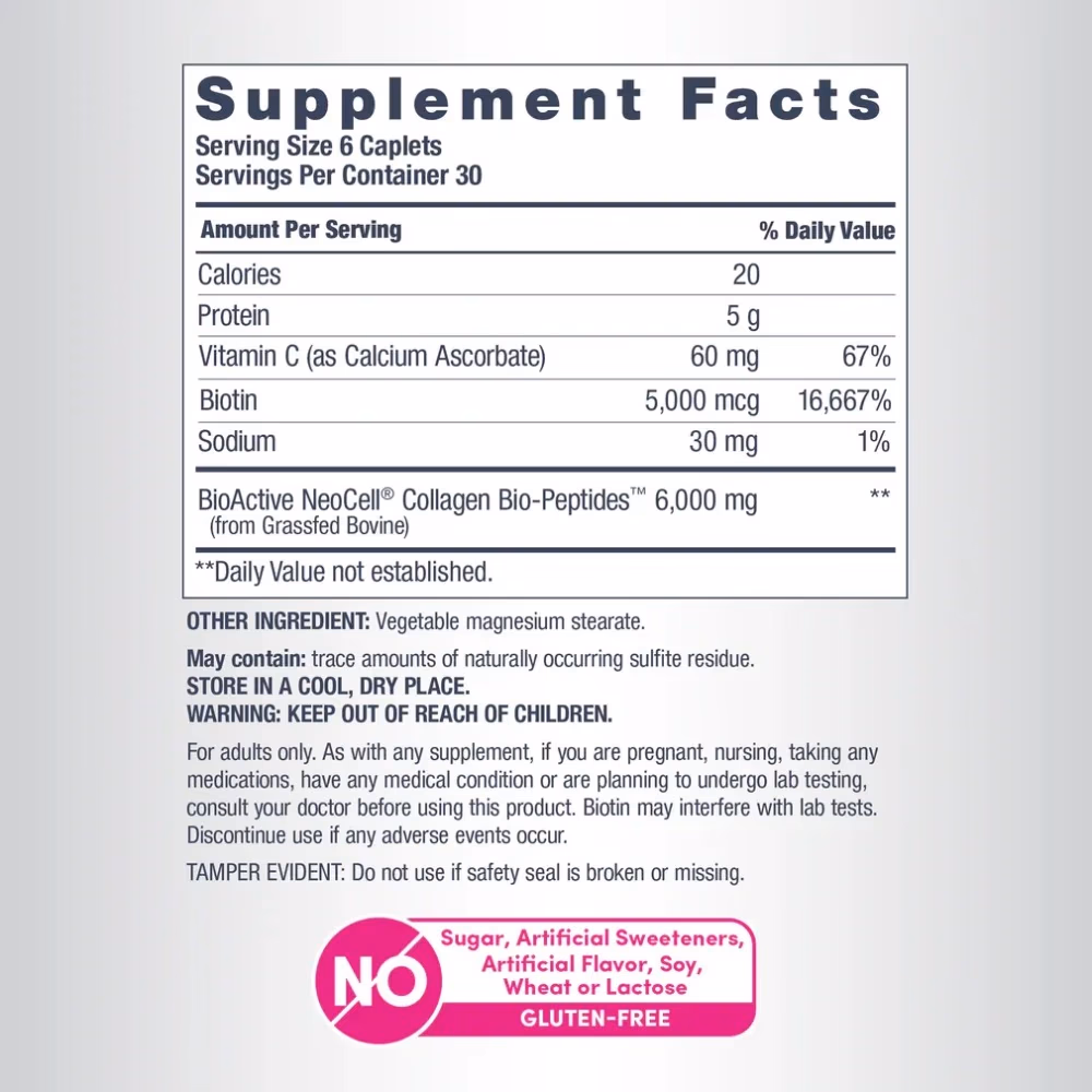Neocell Super Collagen + Vitamin C & Biotin 180 Tablets 4
