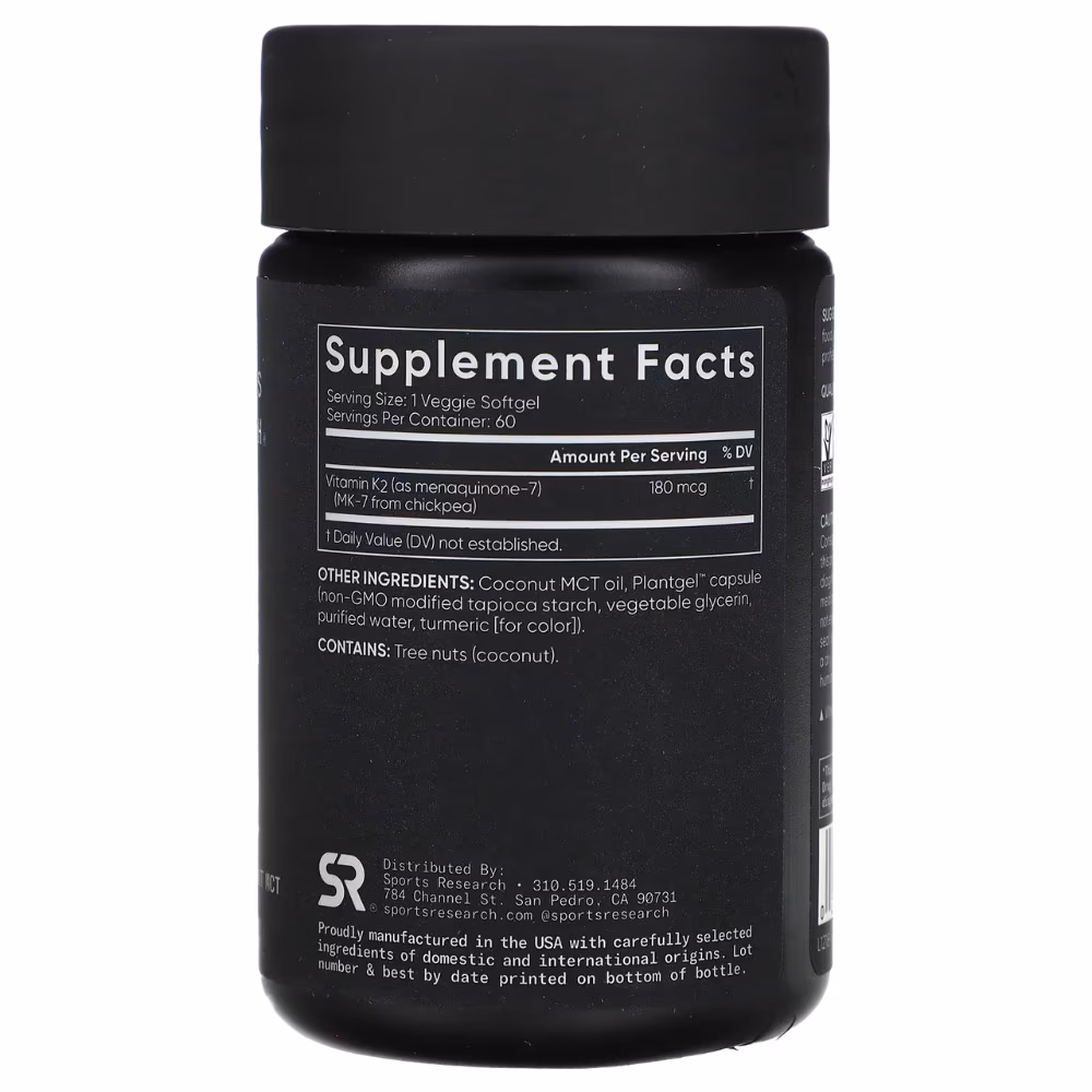 Sports Research Vitamin K2 180mcg-60 Softgels  2
