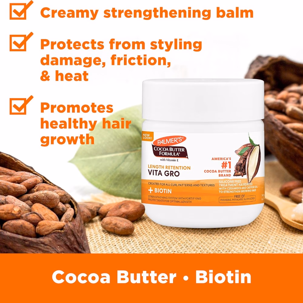 Palmer’s Cocoa Butter Formula Retention Vita Grow Cream 190g | Strengthening & Nourishing Hair Cream with Vitamins | Promotes Healthy Growth 2