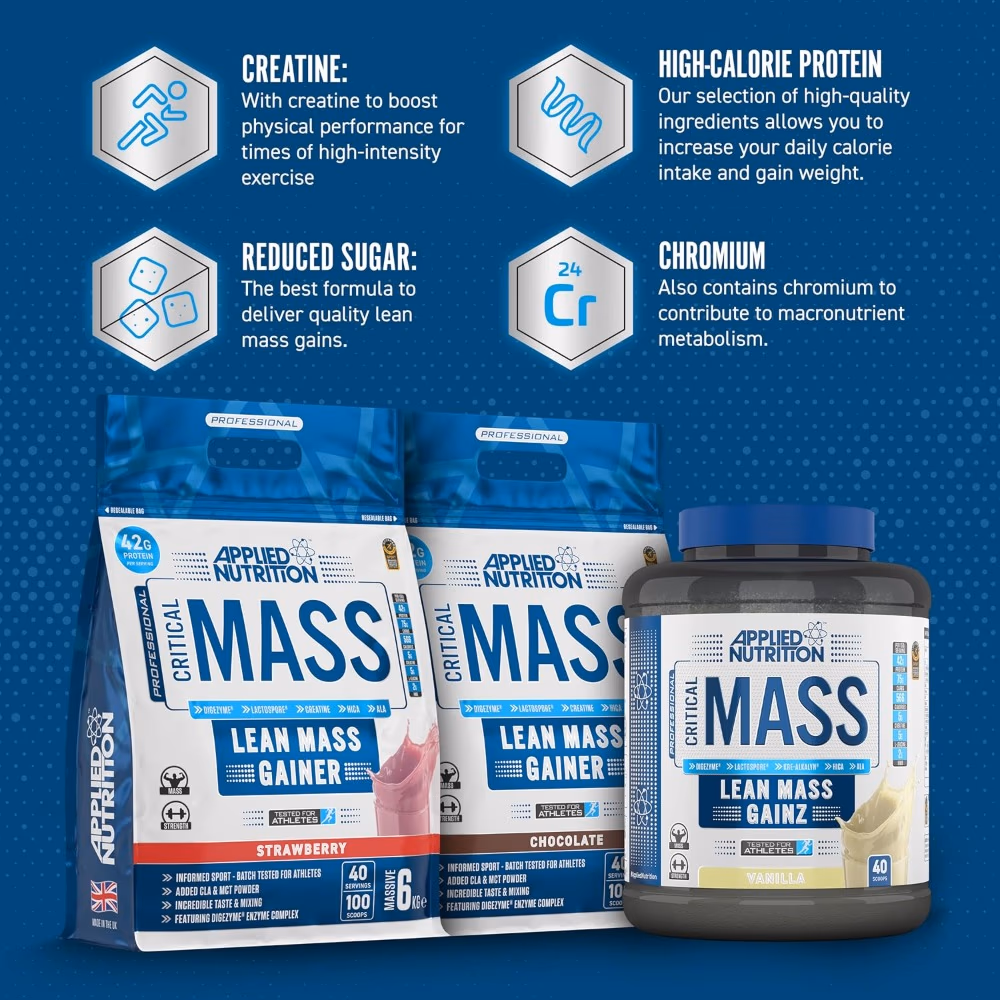 Applied Nutrition Critical Mass Lean Mass Gainer Chocolate Flavor - 6Kg 5