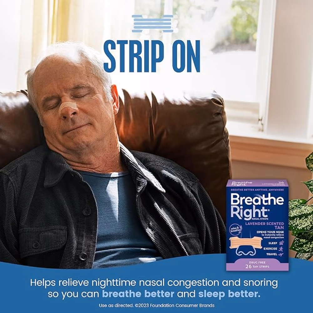 Breathe Right Nasal Strips Lavender Scented Tan Strips 26s 2