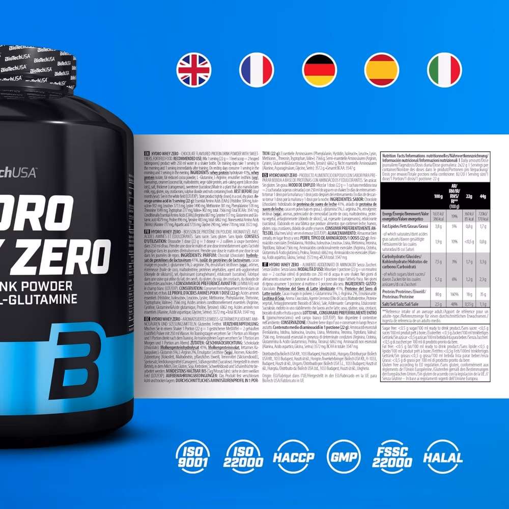 BioTechUSA Hydro Whey Zero Chocolate 1.8kg – Hydrolyzed Whey Protein Powder 2