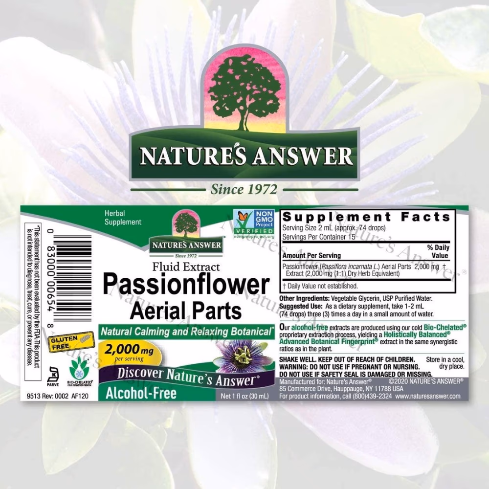 Natures Answer Passion Flower 2000mg Drops 30ml 5