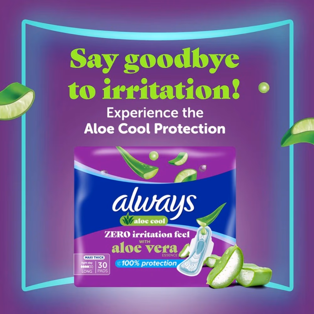 Always Aloe Vera Maxi Thick Pads 30S 3