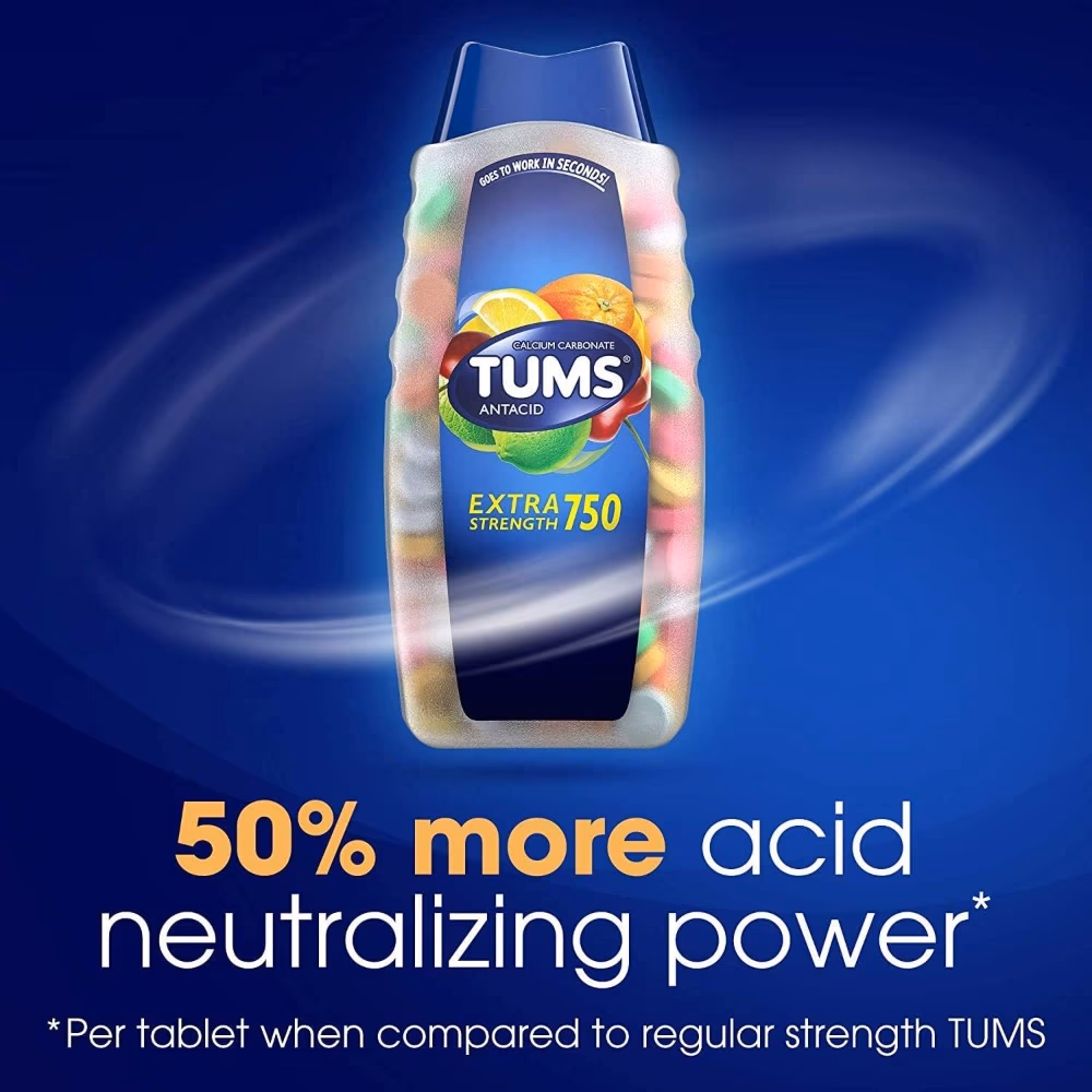 TUMS Extra Strength Assorted Fruit Chewable Tablets, 750mg, 48 Count 3