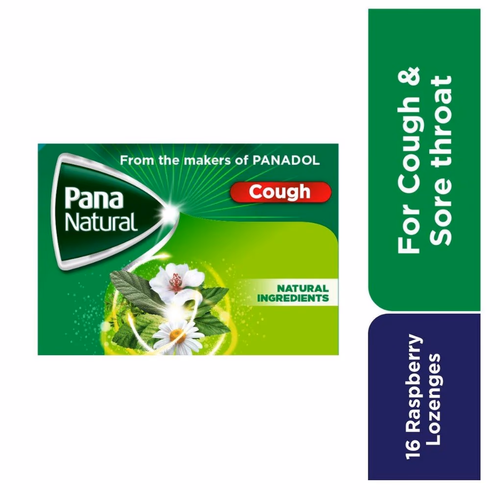 PanaNatural Cough and Sore Throat Lozenges Raspberry 16s 2