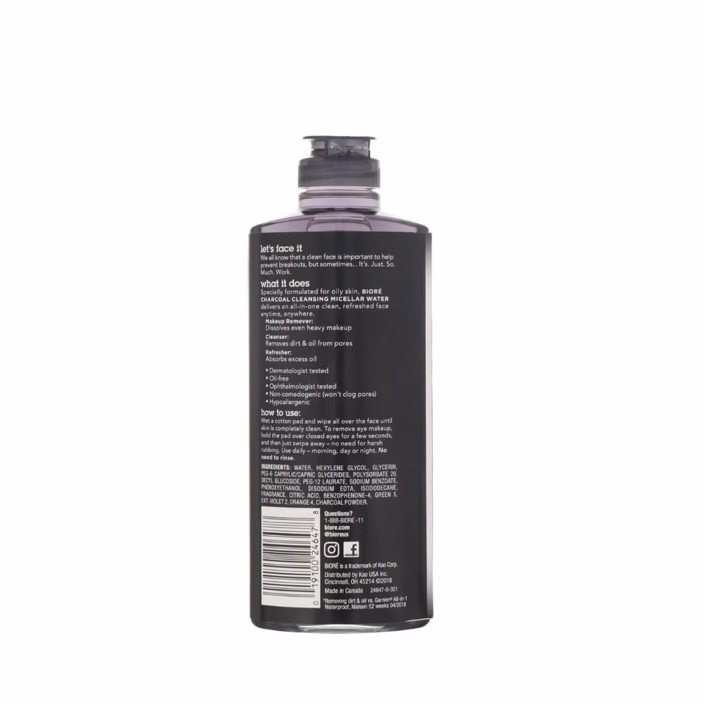 Biore Charcoal Cleansing Micellar Water 296Ml 2