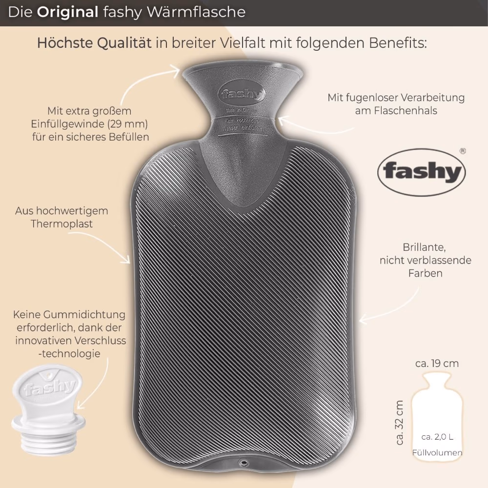 Fashy Hot Water Bag 6437.54 Sapphire Single Ribbed 2L 5