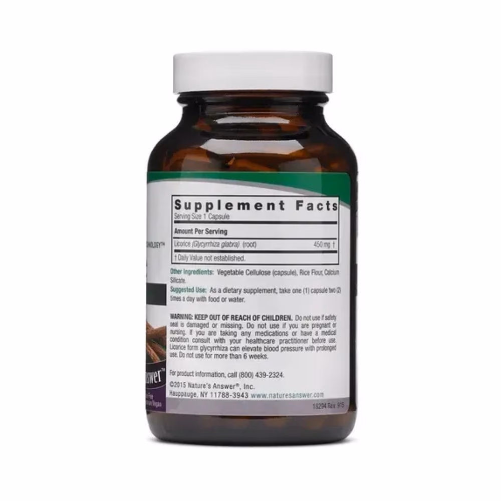 Natures Answer Licorice Root 450mg-90 Capsules 4