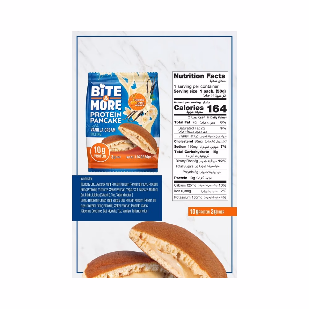 Bite & More Protein Pancake - Vanilla Cream 50g 2