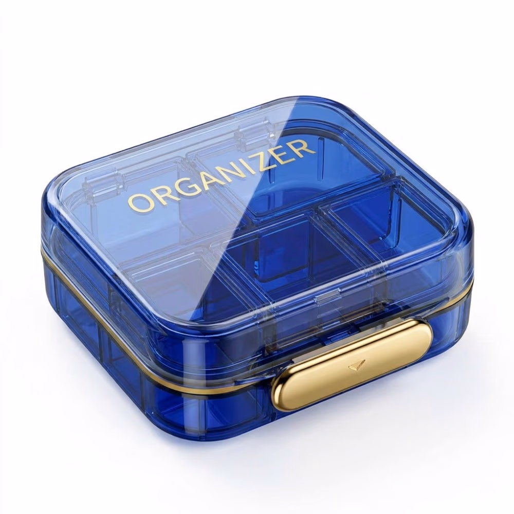 Pill Organizer Box With 5 Compartments Compact box 3