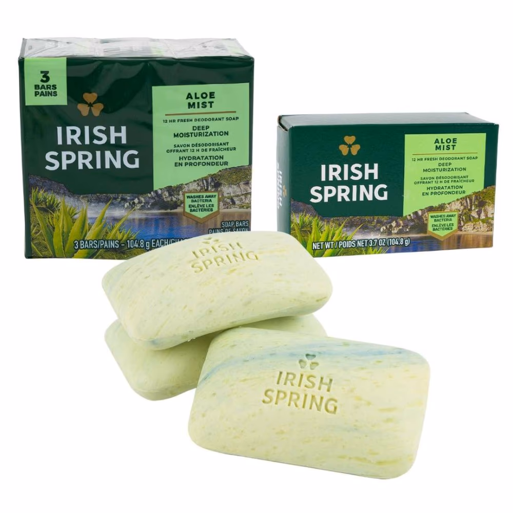 Irish Spring Aloe Mist Deodorant Soap Bar – 3.7 oz, 3-Pack  2