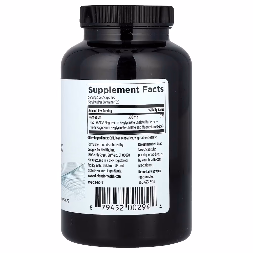 Designs For Health Magnesium Glycinate Complex 300mg Vegetarian Capsules 240 2