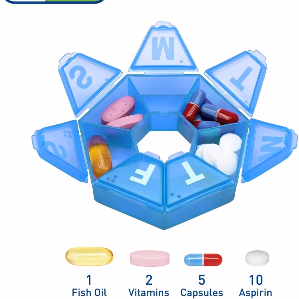 Ezycare Weekly 7-Sided Tablet Planner – Compact Pill Organizer 4
