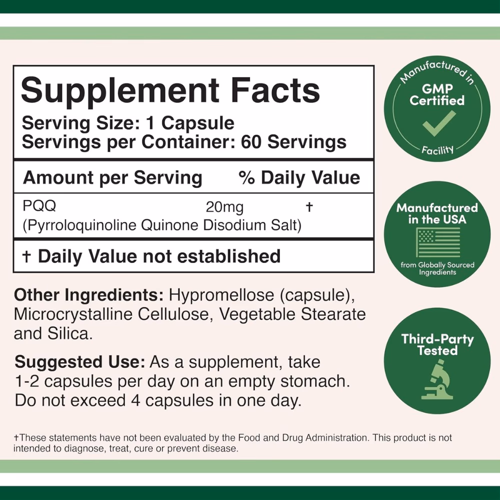 Double Wood PQQ 20 mg -60 Capsules  2