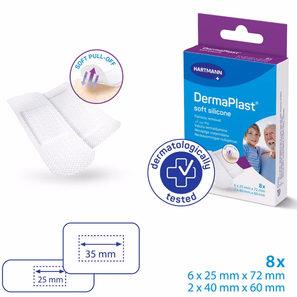 Derma Plast Soft Silicone Plasters Mixed Sizes 8s 2