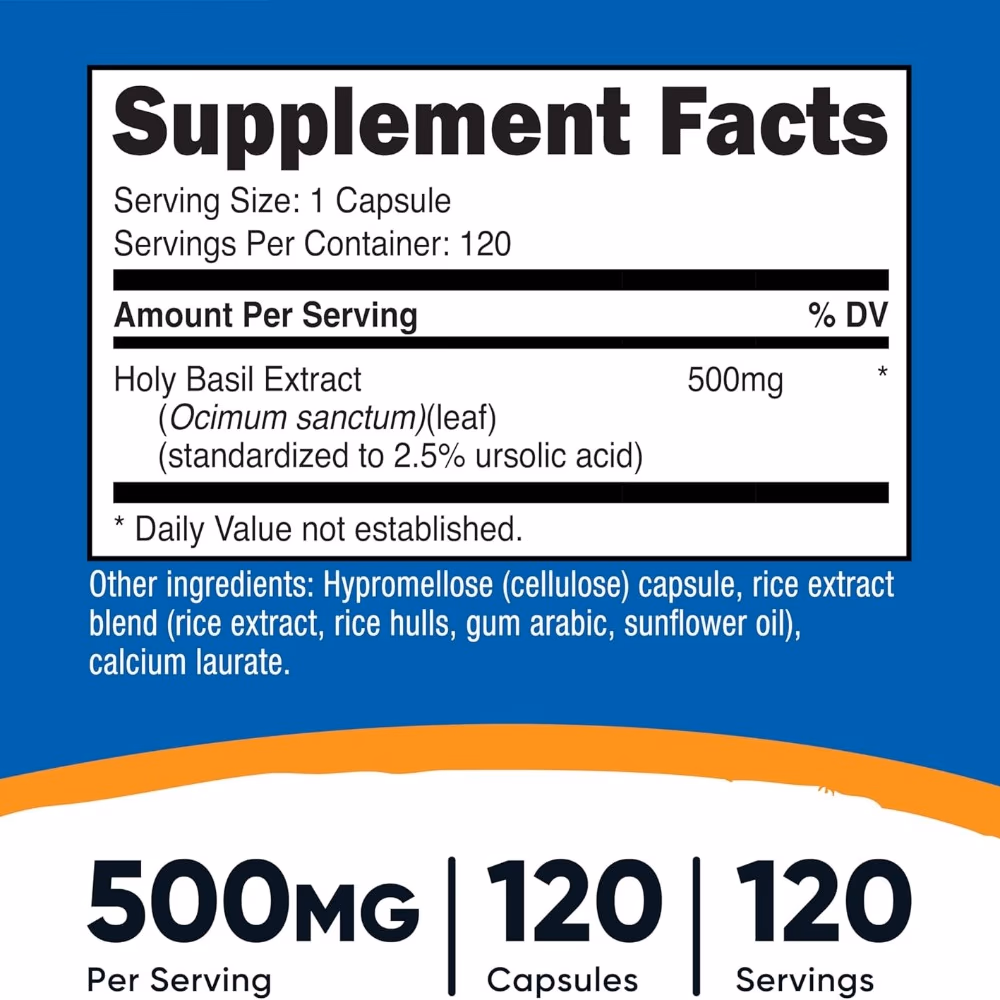 Nutricost Holy Basil 500mg 120 Capsules 3