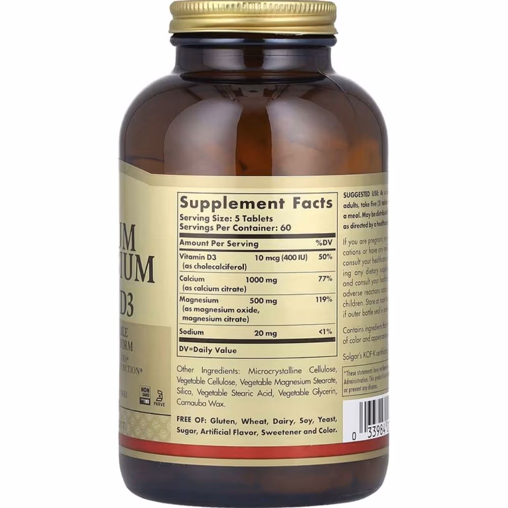 Solgar Calcium Magnesium Vitamin-D3 300 Tablets 3