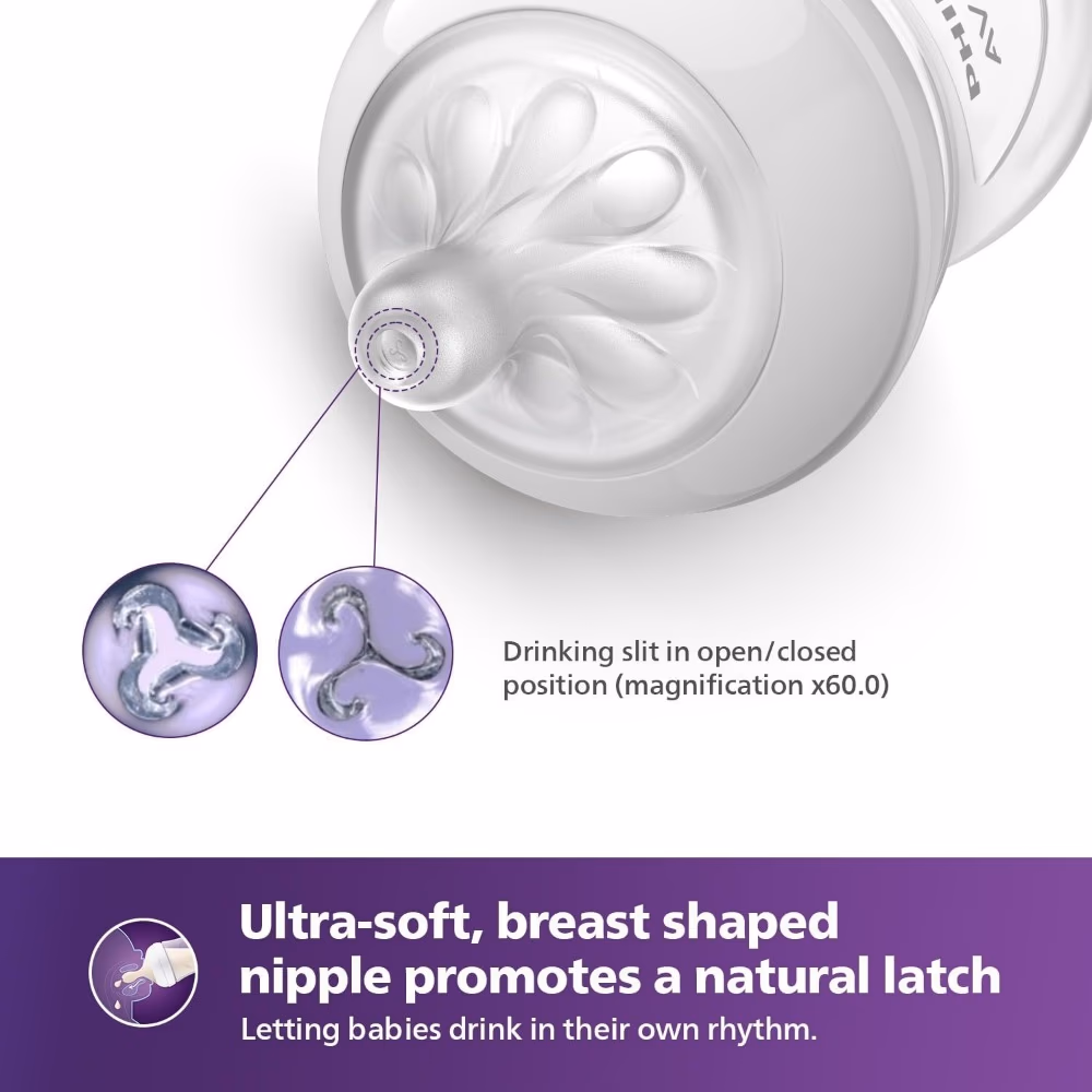 Philips Avent Natural Feeding Bottle 1m+ 260ml SCF 033,27 - Pack of 2 2