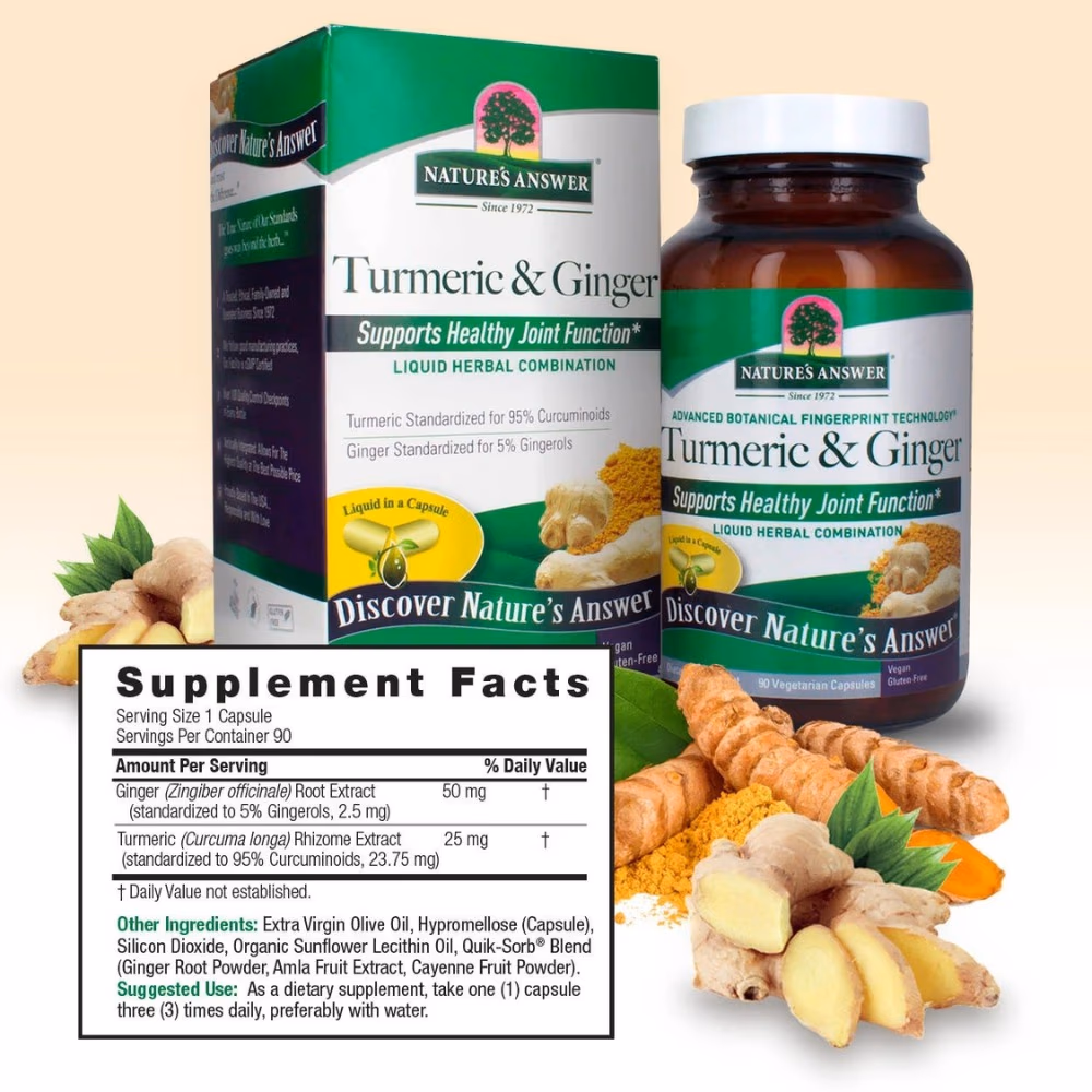 Nature's Answer Turmeric & Ginger – 90 Vegetarian Capsules 3
