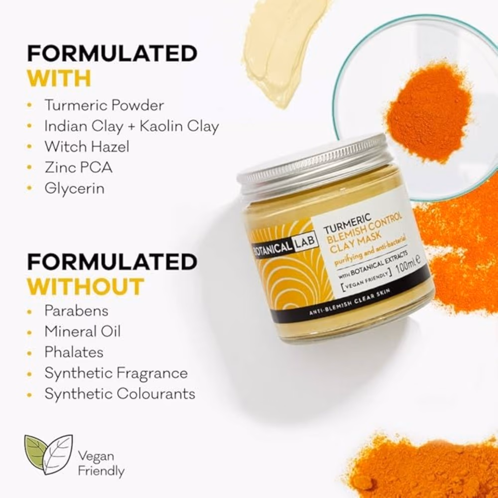 Botanical Lab Turmeric Blemish Control Clay Mask 100ml  3