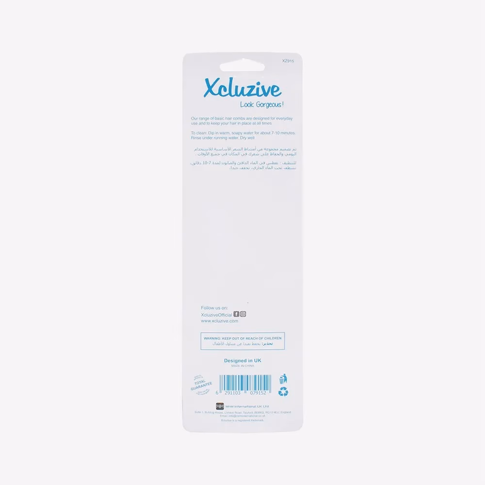 Xcluzive Wide Tooth Detangler & Regular Combs 2S 3