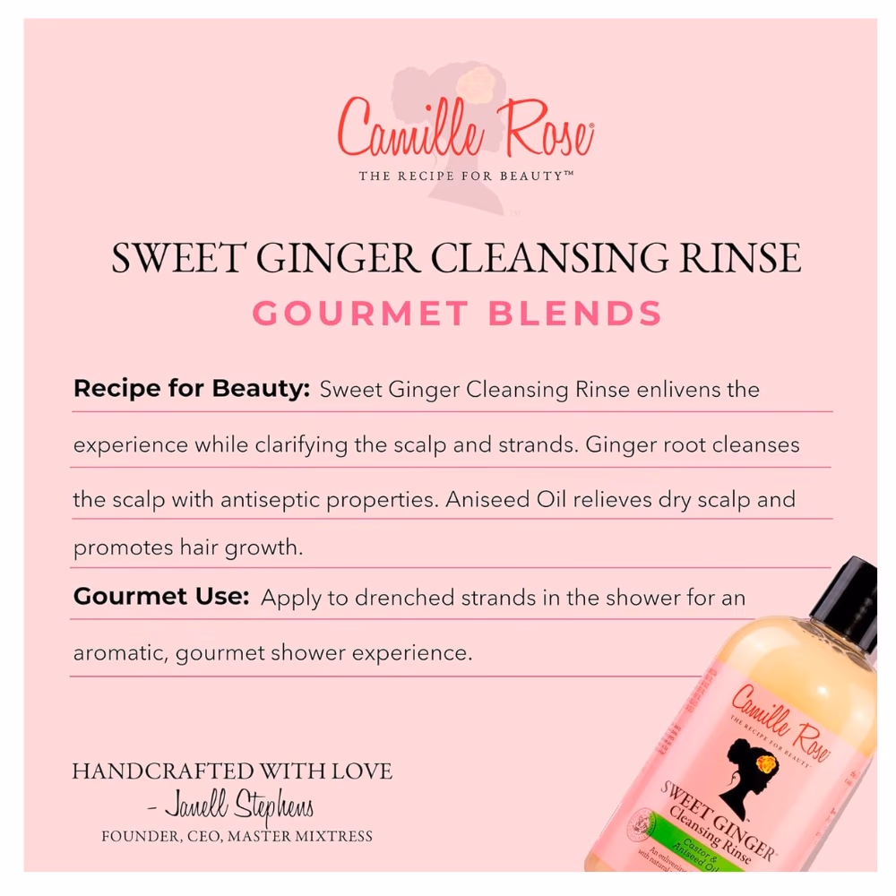 Camille Rose Sweet Ginger Cleansing Rinse Castor and Aniseed Oil 355ml 3
