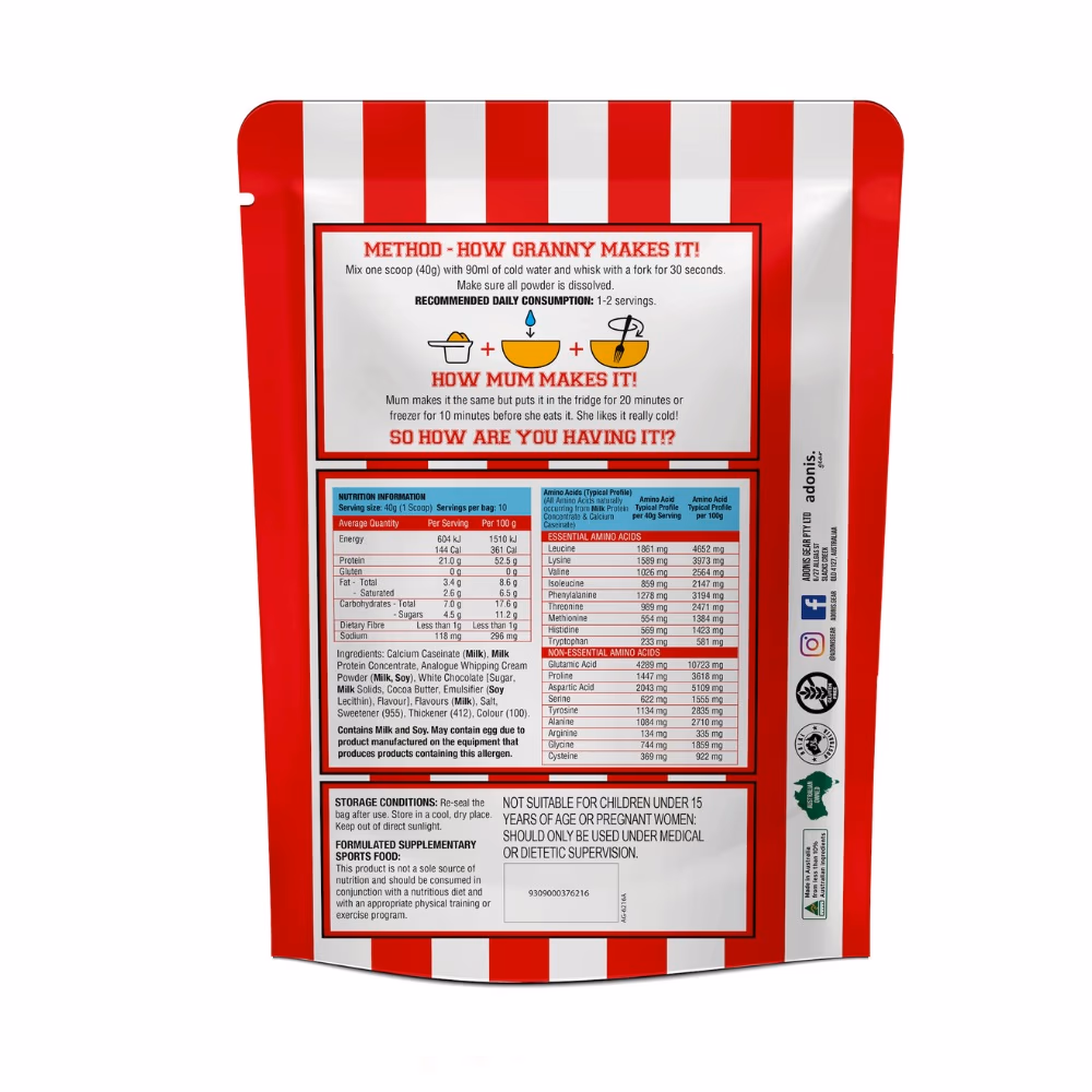 Adonis Casein Protein Cookie Dough Cara Cookie 400gm 3