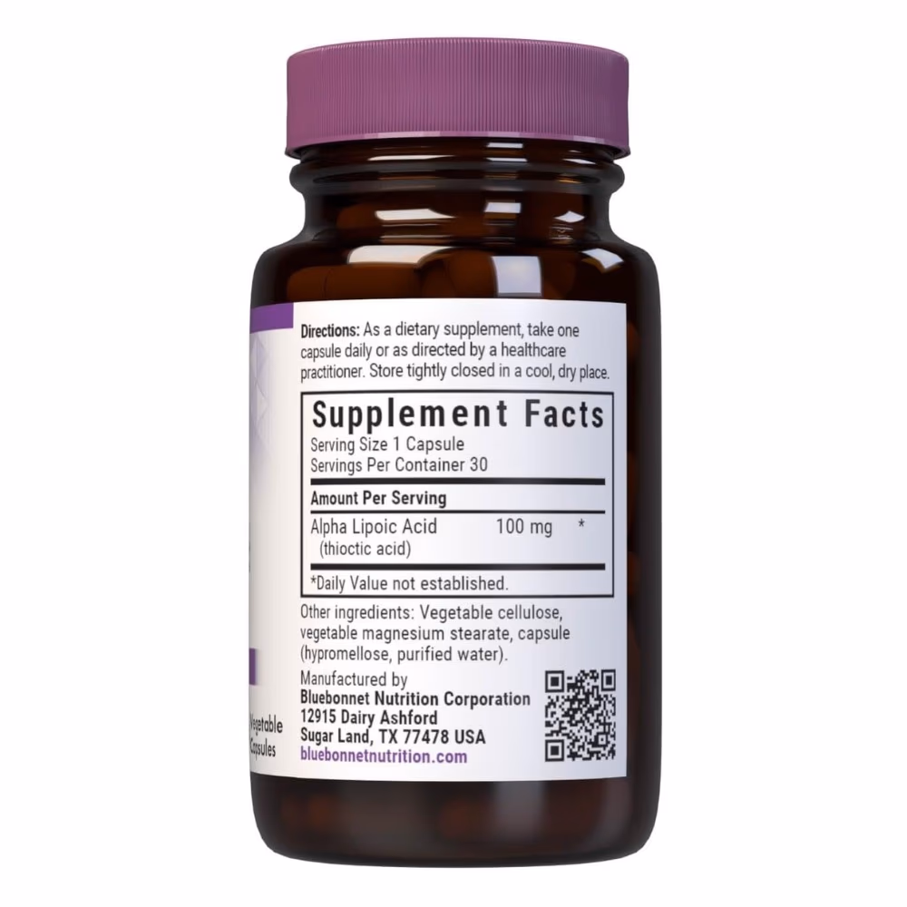 Bluebonnet Alpha Lipoic Acid 100mg 30 Veg Caps 2
