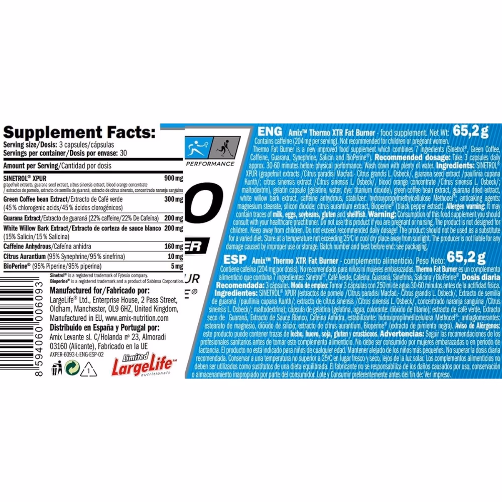 Amix Thermo XTR Fat Burner 90 Capsules 4