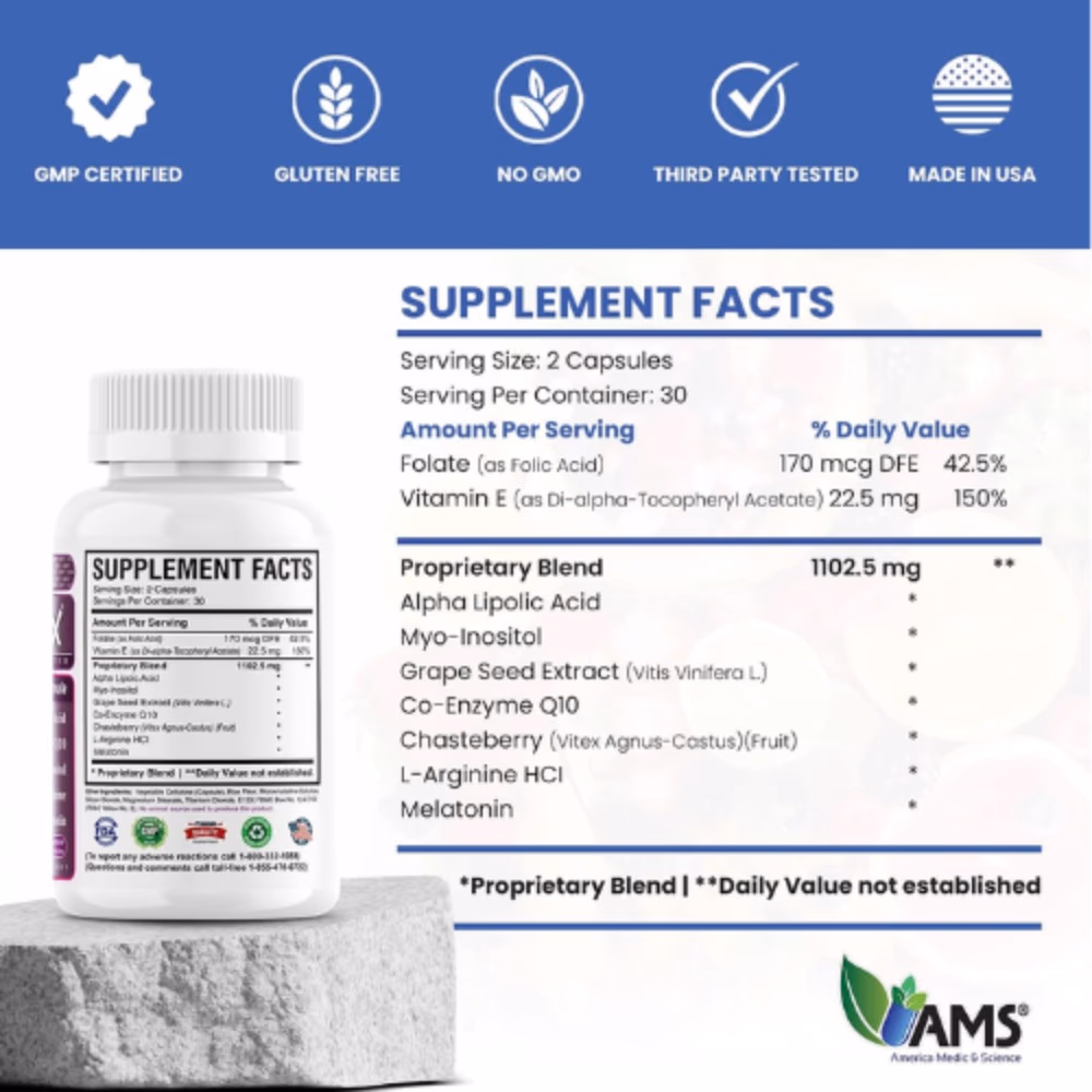 AMS Ova-Max Women’s Fertility Support – 120 Capsules 3