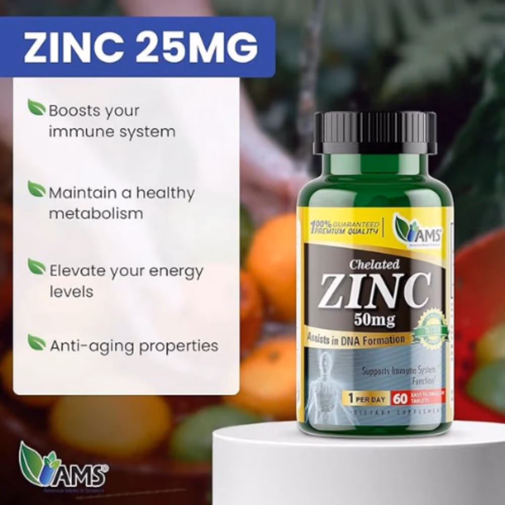 AMS Zinc 50mg Tablets – 60 Count 3