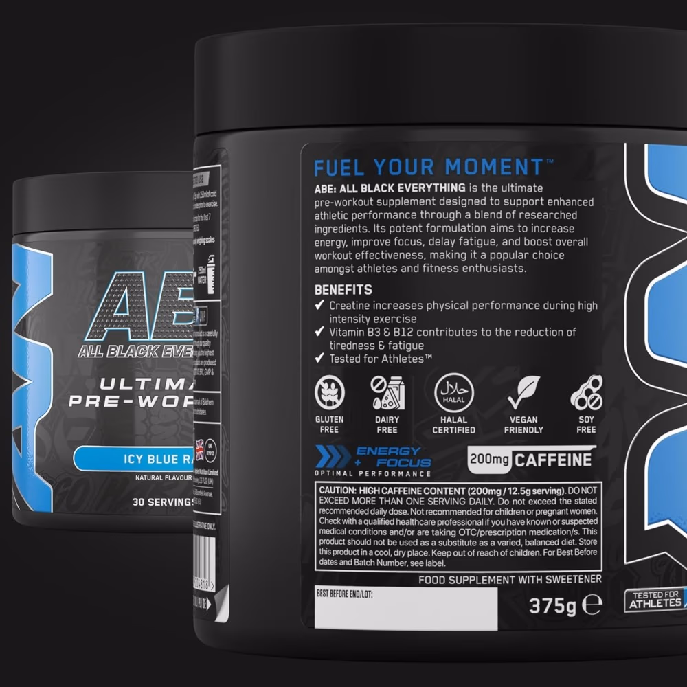 ABE Pre Workout Blue Raspberry 375g 4