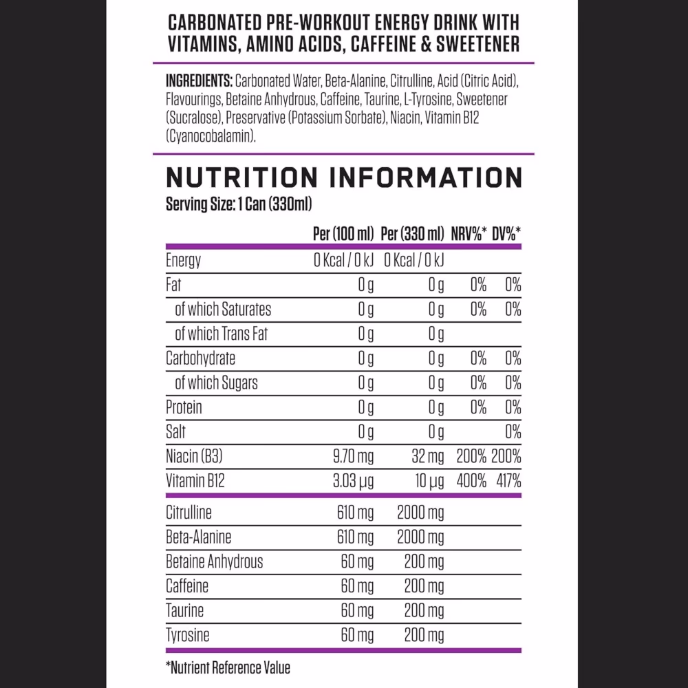 Applied Nutrition ABE Pre-Workout RTD American Grape 330ml (One Bottle) 3