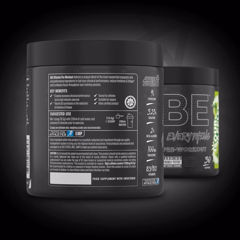 Applied Nutrition ABE Pre-Workout Sour Apple 375g 4