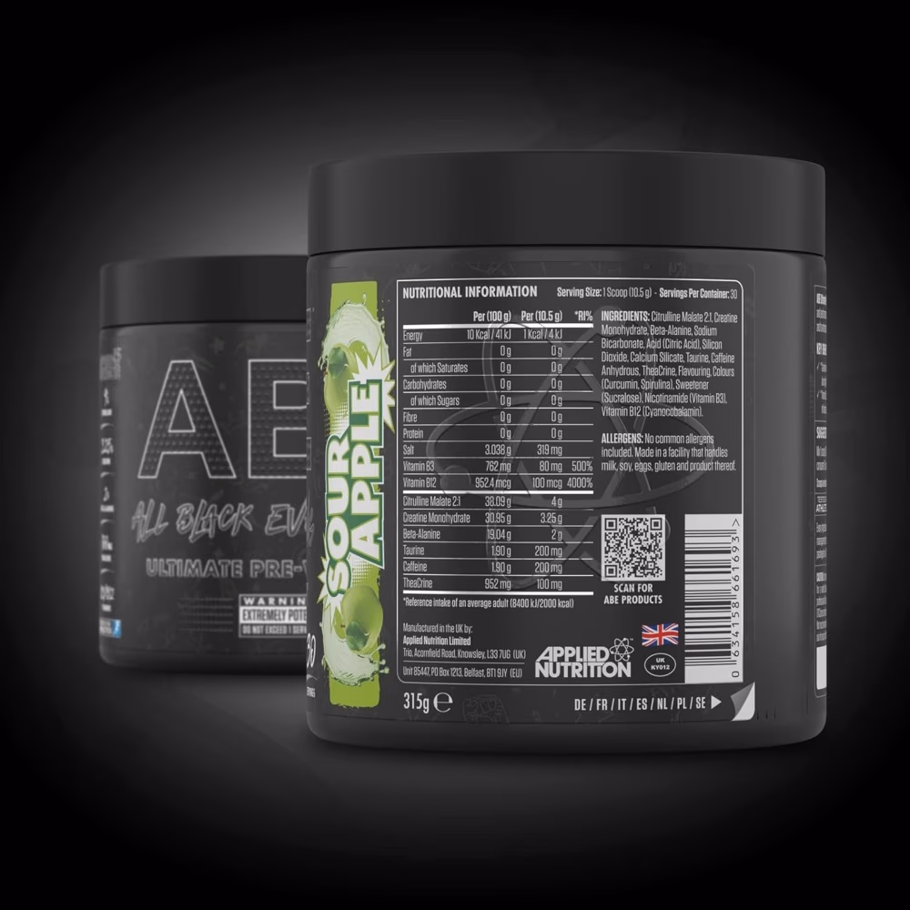 Applied Nutrition ABE Pre-Workout Sour Apple 375g 3