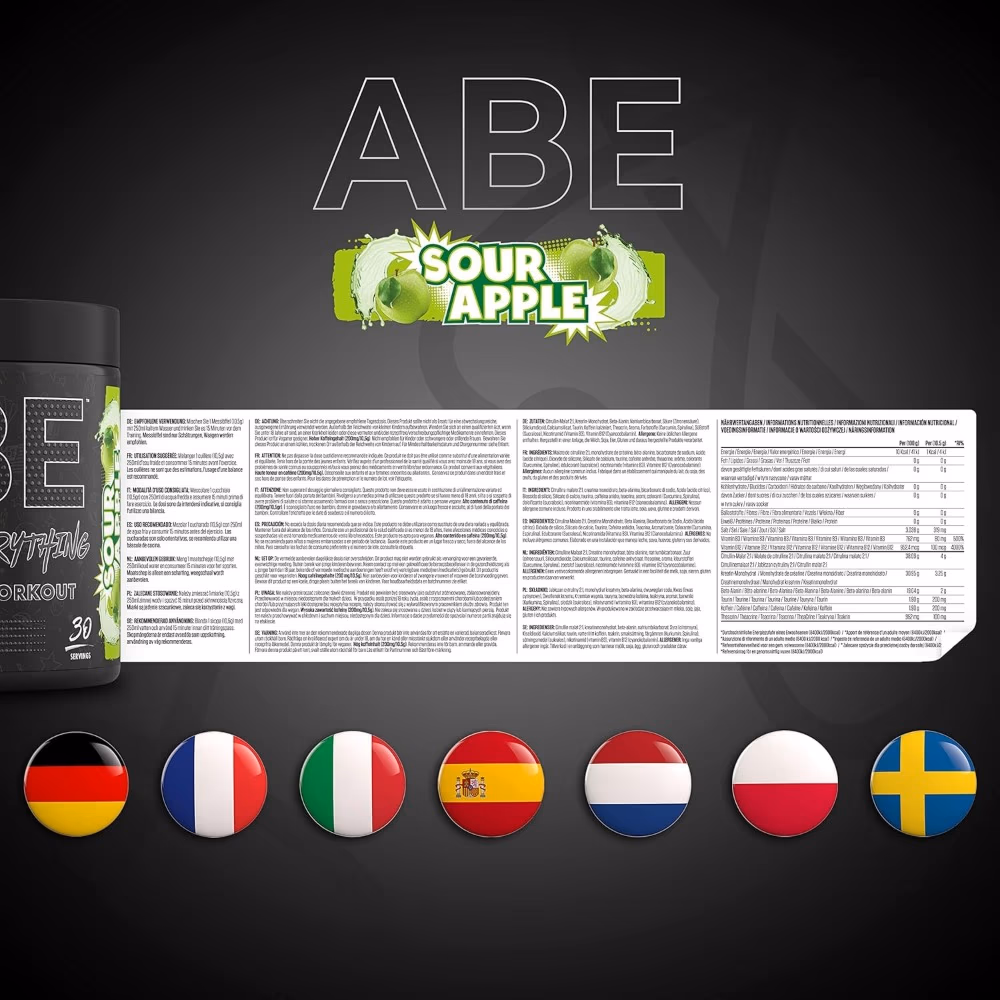 Applied Nutrition ABE Pre-Workout Sour Apple 375g 5