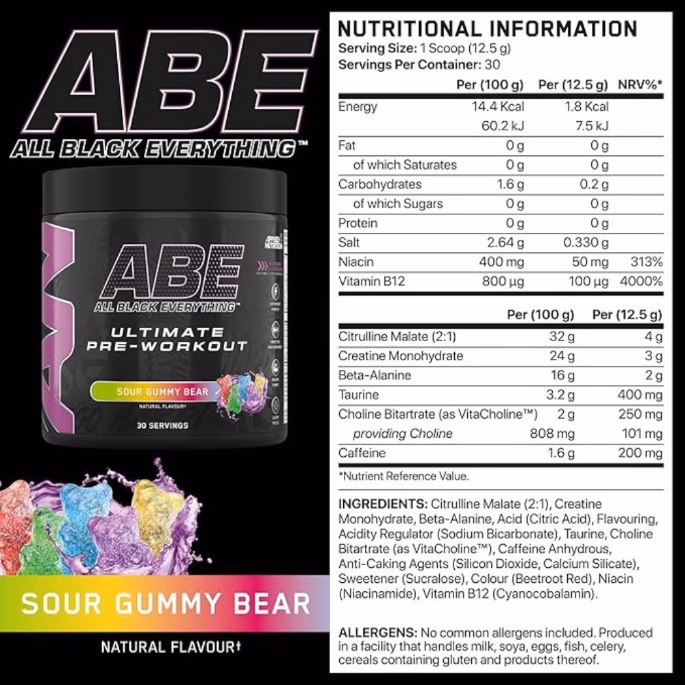 Applied Nutrition ABE Pre-Workout Sour Gum Bear 375gm 2