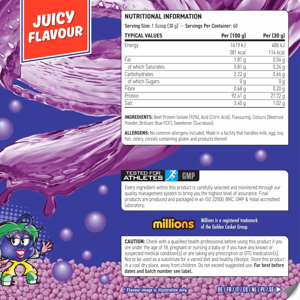 Applied Nutrition Beef-XP Clear Beef Protein Millions 2kg Black Currant 1.8kg 4