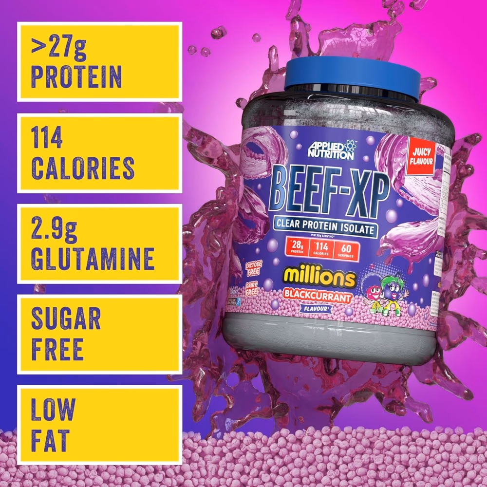 Applied Nutrition Beef-XP Clear Beef Protein Millions 2kg Black Currant 1.8kg 3
