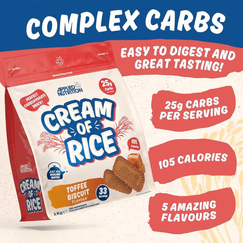 Applied Nutrition Cream of Rice Toffee Biscuit 1kg 4
