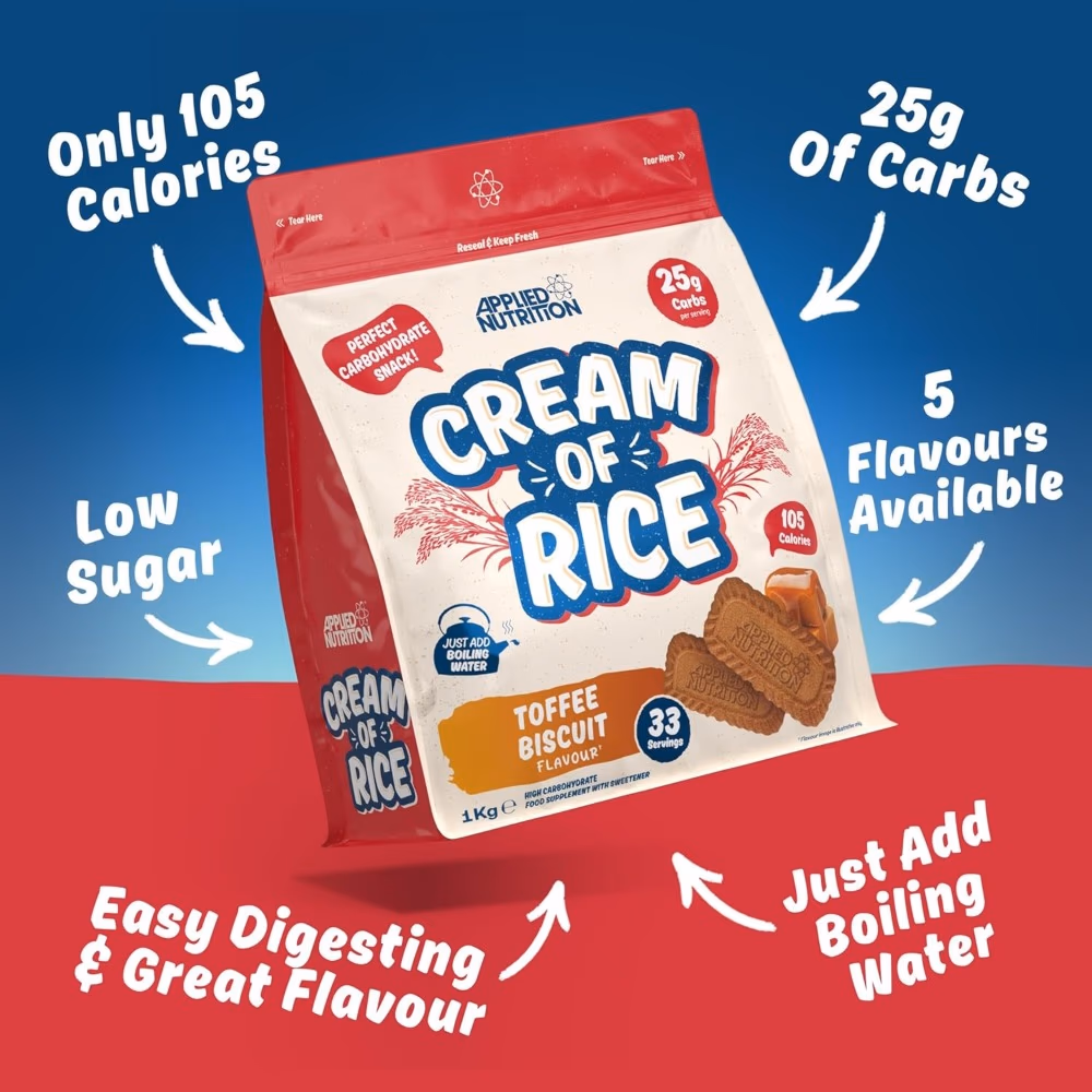 Applied Nutrition Cream of Rice Toffee Biscuit 1kg 2