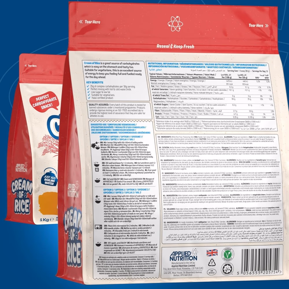 Applied Nutrition Cream of Rice Toffee Biscuit 1kg 3