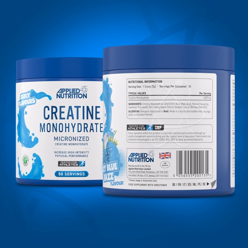 Applied Nutrition Creatine Monohydrate Powder Icy Blue Raspberry 250g 4
