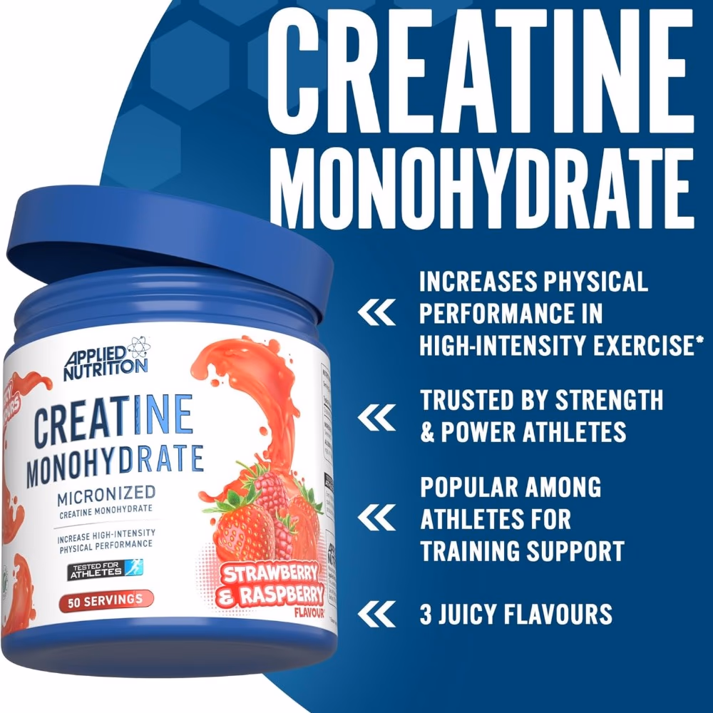 Applied Nutrition Creatine Monohydrate Powder Strawberry Raspberry 250g 2