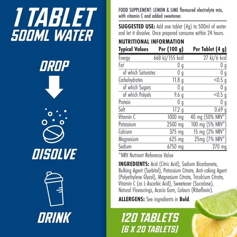 Applied Nutrition Endurance Electrolyte Tab Lemon Lime Effervescent 20s 3