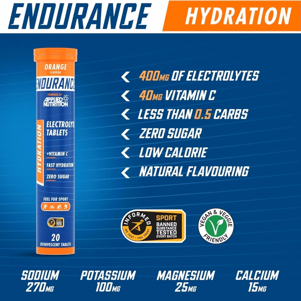 Applied Nutrition Endurance Electrolyte Tab Orange 20 Effervescents 2
