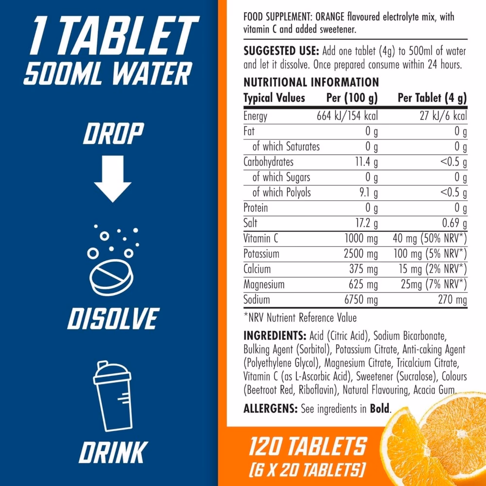Applied Nutrition Endurance Electrolyte Tab Orange 20 Effervescents 3