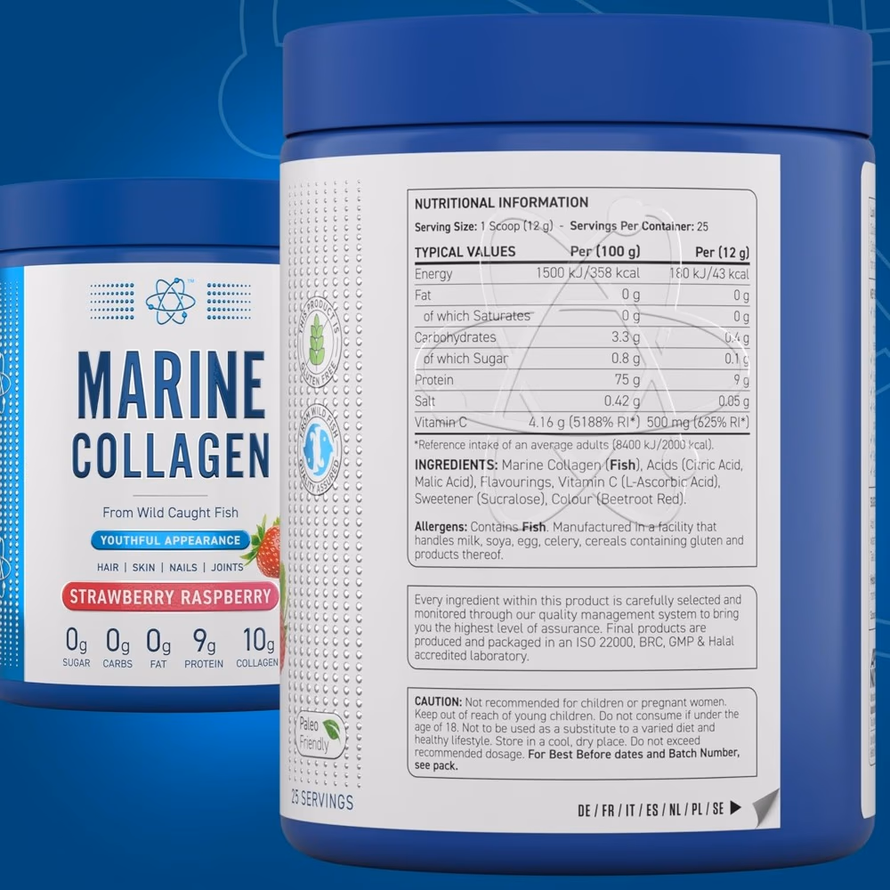 Applied Nutrition Marine Collagen Strawberry Raspberry 300g 4